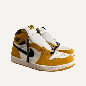 Size 9.5 - Nike Air Jordan 1 High Men's Retro Yellow Ochre